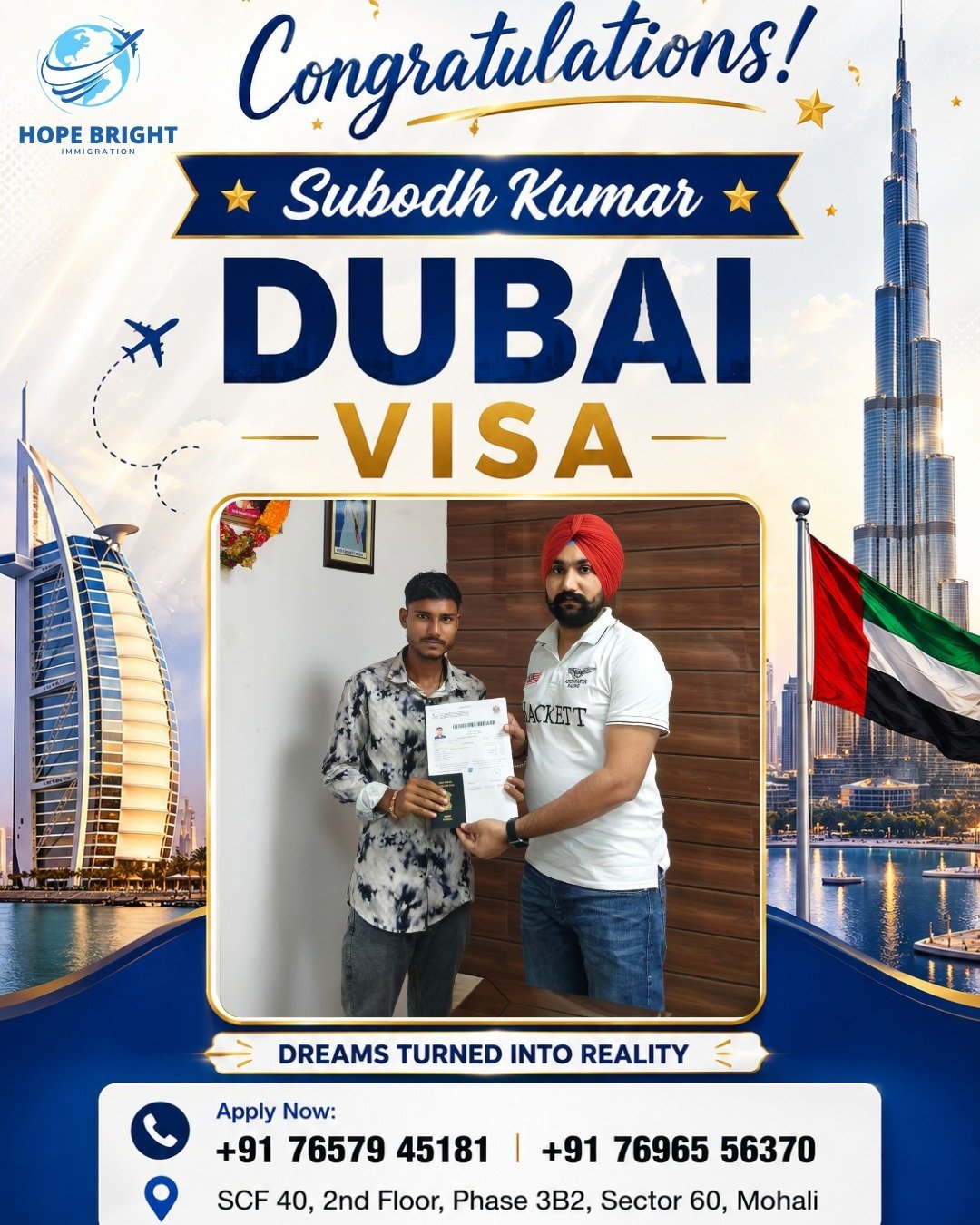 Client Testimonial & Visa Approval